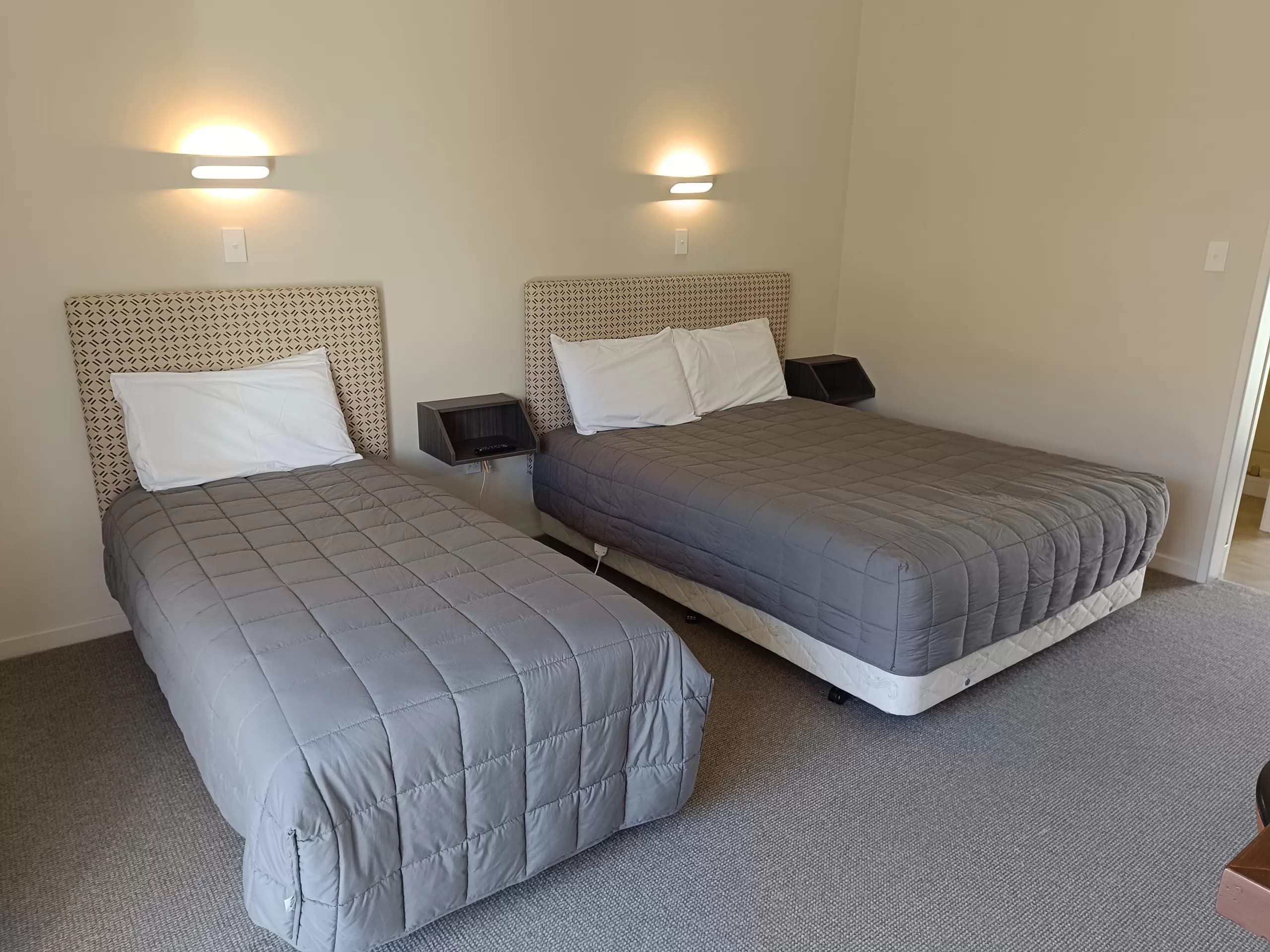 Twin studio room with garden escape feel at The Furlong Motel, South Taranaki